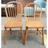 A pair of Ash Stick Back dining chairs 85cm High 37cm Wide