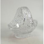Large and very heavy cut glass crystal fruit basket: Measures 25cm high x 25cm wide x 17cm deep