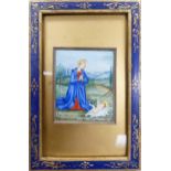 Orthodox Christian Panel in pleasant period frame, frame size 16 x 10.5cm