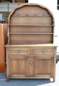 Reproduction Oak Dutch Style Dresser, length 117cm