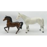 Beswick Grey Bois Roussel Racehorse 701 & Brown Prancing Arab 1261(2)