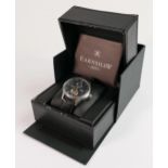 Earnshaw Automatic gentleman's steel wristwatch: open centre escapement, boxed with paperwork.