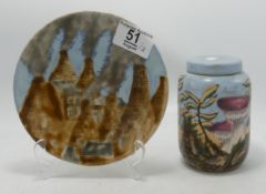 Cobridge stoneware potteries small plate: together with a woodland floor ginger jar. height of jar