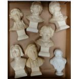 A collection of Resin Busts of Famous Composers, each approx 14cm(7)
