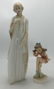 Royal Doulton figure The Love Letter HN3105: (2nda)together with a Goebel figure of a girl