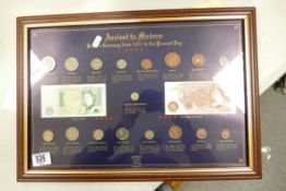 Framed Ancient to Modern British Currency Set: