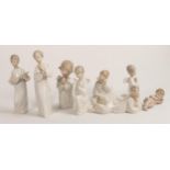 A collection of Nao Little Angel Figures, height of tallest 16cm(8)