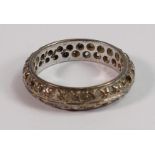 9ct white gold eternity ring, size M,3.9g. (stone missing)