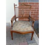 Edwardian inlaid bedroom chair