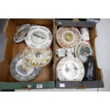 A large collection of Rack & Christmas plates: together with Wedgwood Martel figure & Peter Rabbit