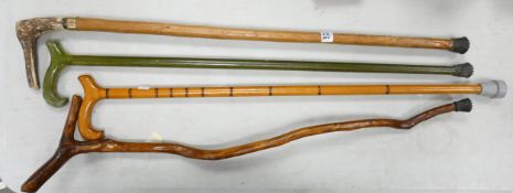 Four Hand Crafted Modern Walking Sticks(4)