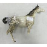 Beswick rocking horse grey swishtail horse 1182, 3 broken legs and one broken ear.