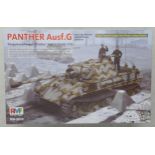 Ryefield Models Branded 1/35 Scale Model Tank Panther Ausf.g, looks to be complete but unchecked