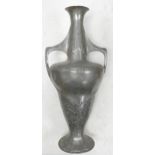 Orivit Pewter Art Nouveau Vase, height 50cm