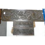 Three Carved Oak Panels, largest 79 x 24cm(3)