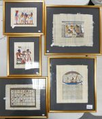 Series of Five Egyptian Theme Prints, largest 36.5 x 32cm(5)