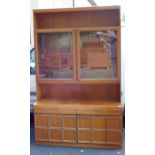 Mid Century Glass Topped Glazed Display Cabinet, length 120cm
