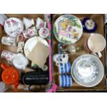 A mixed collection of items to include floral decorated tea ware, mugs, Yorkshire Tea advertising