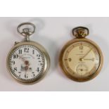 Antique Systeme Roskopf Pocket Watch with train dial together with an Ingersoll top winding gold
