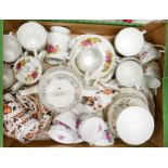 A mixed collection of floral tea ware including Hamilton, Woods etc
