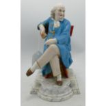 19th century coloured parian figure P J de Beringer by A Carrier 1851: Hand reglued, measuring