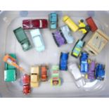 A collection of Matchbox Lesney & similar loose toy cars including, No4 Jaguar, No7 Ford Anglia,