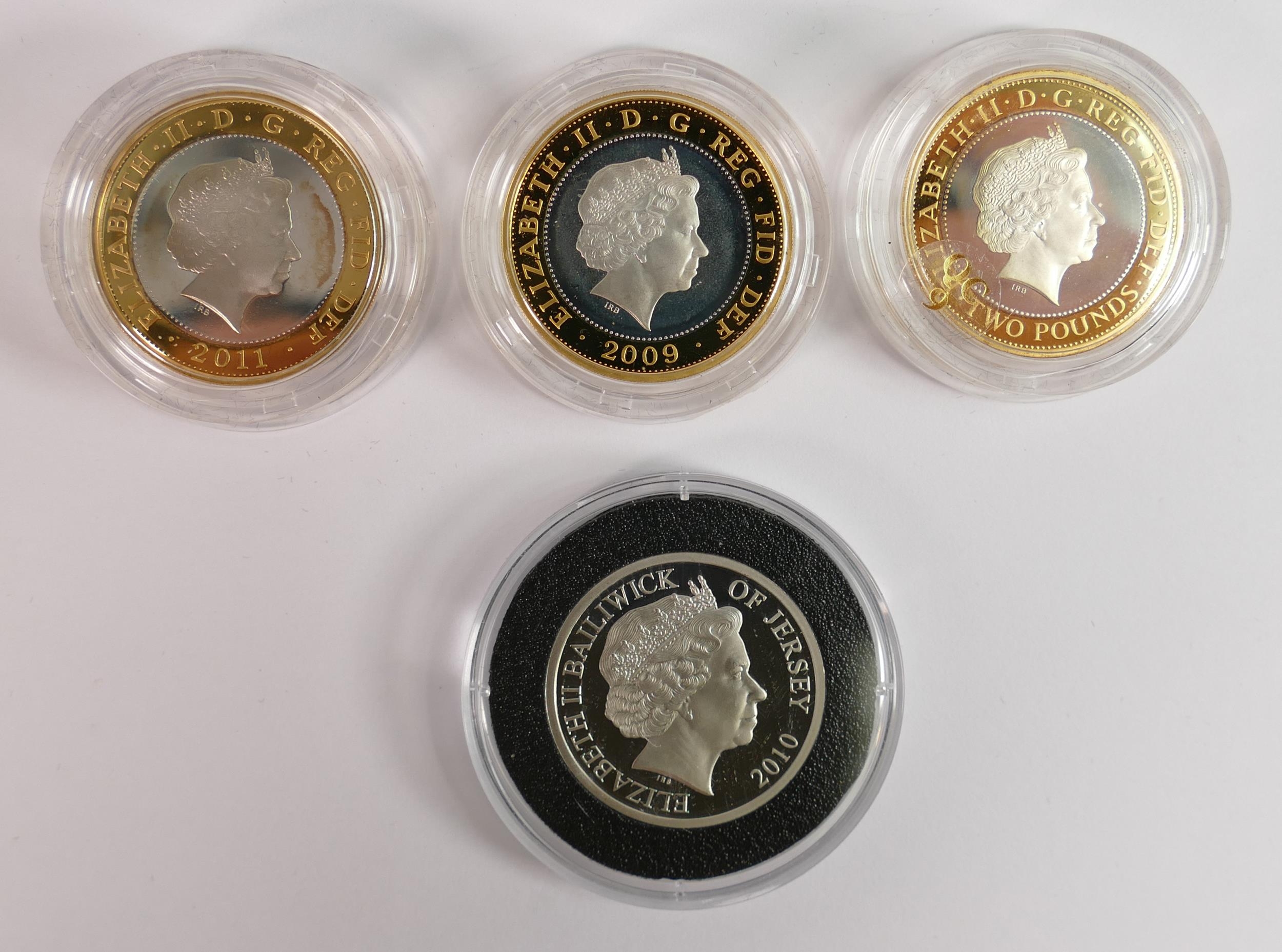 A collection of Royal Mint silver proof £2 coins: comprising 2009 Robert Burns, 2011 Mary Rose, - Image 3 of 3