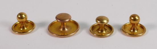 Antique 9ct gold set of studs, boxed, 2.5g:
