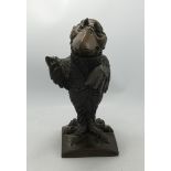 Andrew Hull Bronzed Resin Grotesque Bird Figure, height 29cm