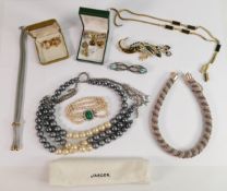 A collection of quality costume jewellery: to include Vintage JAEGER designer large bead chunky