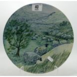 Cobridge stoneware sheep design charger: Limited edition 16/100. Diameter 28cm