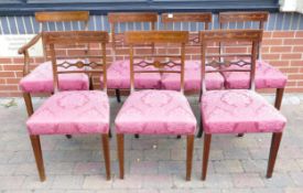 Severn Sheraton Style Edwardian mahogany Inlaid Chairs, crossbanded in satinwood including single