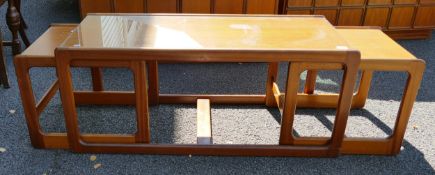 Mid Century Nest of Three Tables, / Coffee table, closed length 111cm