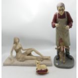 A mixed collection of items to include Beswick Dog, Resin Figure of Pinocchio & Resin Leonardo