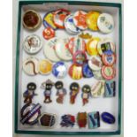 A collection of vintage car badges with themes of Golden Shred Advertising, Foden Wagons, Dorman
