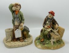 Naturecraft of Congleton Stonecraft figure groups :Late Home and Feathered Friends, C1970s. (2)