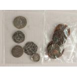 Roman coins - 5 x silver & 5 x base metal ancient unidentified coins.