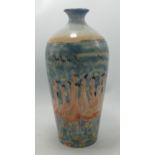 Cobridge stoneware flamingo vase: limited edition 40/75 , height 24cm