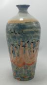 Cobridge stoneware flamingo vase: limited edition 40/75 , height 24cm