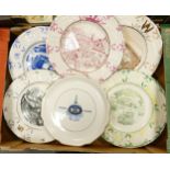 A collection of Womens Institute WI theme commemorative plates