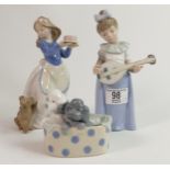 Nao Figure to include, Girl with Guitar, Girl with Puppy & Two Puppies in Basket(3)
