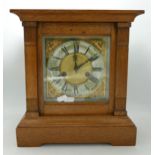 Oak Cased Mantle Clock, height 31cm