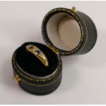 Diamond & sapphire ladies dress ring set in yellow gold, not hallmarked, but tested as 9ct carat