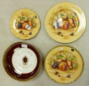 Aynsley Orchard Gold plates and Aynsley gilded fruit bowl. (4)