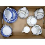 A collection of Floral & Blue & White Tea ware.
