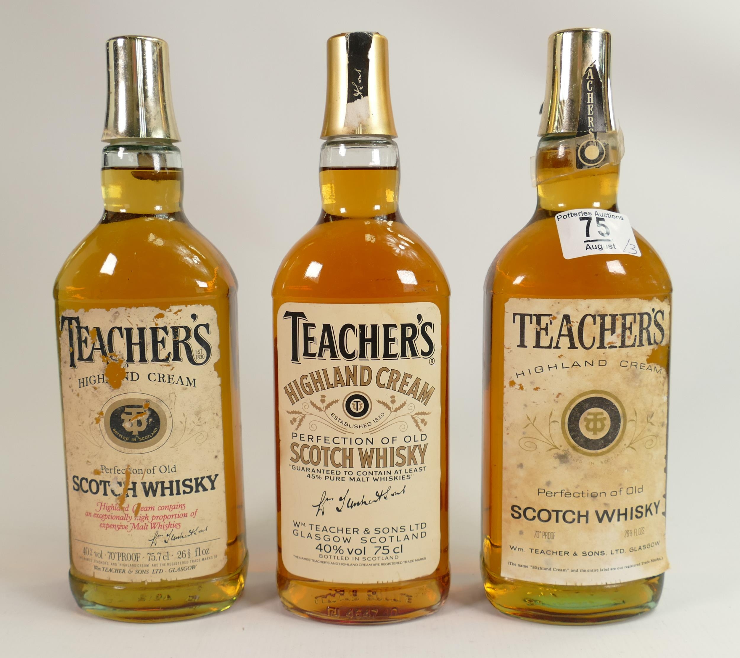 A collection of Vintage Whisky to include Three Bottles of Teachers Highland Cream Whisky(3)