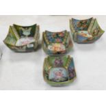 Set of three graduating fairy decorated bowls: and one similar
