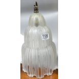 Frosted Art Deco Glass Porch / Ceiling Lantern Shade, height with fitting 33cm