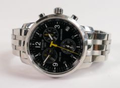 Tissot 1853 Chronograph gentleman's steel wristwatch and bracelet: quartz, boxed with spare links.