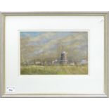 Peter Solly Framed Pastel of Cley Windmill Holt, 39 x 49cm